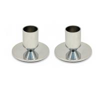 TEMU 2/4 piezas de candelabros plateados antiarañazos para velas afiladas - Candelabros de metal con peso y de espuma - los muebles - Decoración de mesa minimalista para fiestas