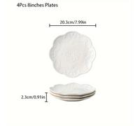 TEMU 2/4 piezas de Platos de Cerámica de Estilo Francés con Relieve de Vintage, Platos de Cena de Lujo, Platos de Banquete Exquisitos para Pasteles, Frutas y Postres