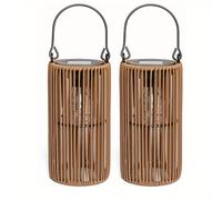 TEMU 2/4PK Faroles Solares - Faroles de Ratán Vintage Solares para Exteriores, Luces Solares Colgantes para Jardín, Patio, Porche, , Luces Decorativas para Exteriores