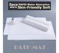 TEMU 2 Alfombrillas de baño de algodón de calidad : súper absorbentes, antideslizantes, de secado instantáneo, suavidad de lujo - ideales para zonas de tráfico