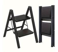TEMU 2 Escalones Plegables de 2 , Pedales Antideslizantes, Escalera Plegable, Escalera , Ideal para Cocina y Uso en el Hogar