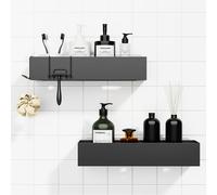 TEMU 2 estantes de ducha sin taladro | Organizador de baño a prueba de , secado rápido, gran capacidad, soporte de champú duradero para ducha, lacado