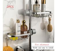 TEMU 2 Estantes para Ducha - Resistentes y Fáciles de Instalar, con Diseño de Gancho, Ideales para Gel de Ducha, Champú, Esponja, Cepillo - Estilo Moderno, Material Inoxidable, Accesorios para el Baño