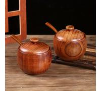 TEMU 2 frascos de especias en madera con , tarro japonés para condimentos y práctico cocina hogar portaespecias ideal hornear