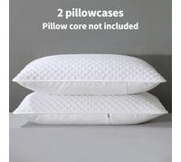 TEMU 2 fundas de almohada acolchadas a cuadros y color sólido con capa aislante de - protector de cojín transpirable para adultos, sin relleno incluido - adecuado para todas