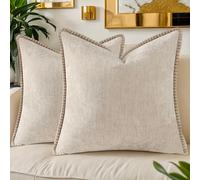 TEMU 2 fundas de cojín de chenilla súper suaves en y negro y , fundas de cojín decorativas suaves y texturizadas para sofá, cama, color sólido, decoración para el hogar,