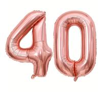 TEMU 2 Globos Gigantes de Números Dorado Rosa de 32 Pulgadas, Número 40 Dorado Rosa, Ideales para Decoraciones de Fiestas de 40 y Aniversarios
