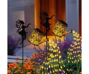 TEMU 2 luces solares para exteriores, faroles colgantes decorativos de jardín, iluminación nocturna , ideales para patios, parques y regalos, perfectas para camping al