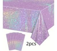 TEMU 2 mantel desechables de plástico - Colorido de impreso con láser, ideal para fiestas de , graduación y otras celebraciones - Decoración de duradera y fácil de limpiar