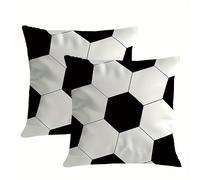 TEMU 2 Pack de Cojines Temáticos de Fútbol: Diseño Hexagonal y , de Almohada de Poliéster - -arrugas, -, Adecuado para Todas , Estampado en un , Relleno No Incluido