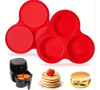 TEMU 2 Pack Moldes de Silicona para Freidora de Aire, Bandejas Redondas Jumbo de 4 Pulgadas para Sándwiches de Desayuno, Bocadillos de , Panecillos de Hamburguesa y Tartas