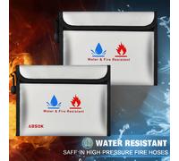 TEMU 2 Paquetes de Bolsa Ignífuga para Documentos con - 9.5" x 7" Bolsa Ignífuga de Calidad para Efectivo, Pequeña Bolsa Ignífuga para Dinero y con Cremallera