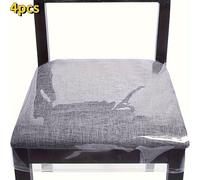 TEMU 2 piezas/4 piezas, Fundas transparentes de plástico para sillas de comedor, Protectores de asiento de PVC engrosado reutilizables, Fundas de silla ajustables de cara