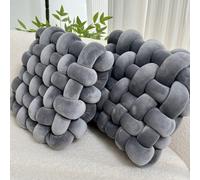 TEMU 2 piezas Almohada Nudo Almohada Decoración del Hogar Cojín Cuadrado Oficina Nudo Felpa Almohada para Dormitorio Sofá Sillón Decoración de