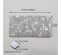 TEMU 2 piezas, Azulejos de Mosaico de Placa de Aluminio-Plástico Plateado Autoadhesivo para Arte y Decoración de Pared en Cocina, Baño y Chimenea