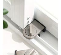 TEMU 2 piezas Cerradura de metal para puerta corredera y ventana - Anti-pellizcos, antirrobo, seguridad anticaídas, no requiere batería