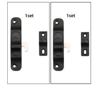 TEMU 2 Piezas Cerradura Deslizante de Antirrobo, Hebilla de Aluminio para Puertas y Ventanas, Gancho de Empuje y Tirón, Herrajes para Puertas y Ventanas