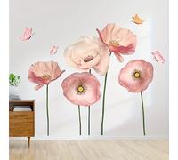 TEMU 2 piezas de Adhesivos Florales Hermosos, Calcomanías de Vinilo para Pared para Decoración y Embellecimiento de Dormitorio,