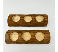 TEMU 2 piezas de candelabros pequeños de madera de 7.4-7.8 pulgadas de largo agujeros, ideales para Navidad, Halloween, San Valentín, , , decoración de mesa y hogar