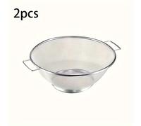 TEMU 2 Piezas de Colador de Acero Inoxidable para Cocina - Cestas de Drenaje Duraderas para Frutas, Verduras y de Arroz