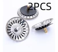 TEMU 2 piezas de coladores de fregadero de cocina Premium con raspador, anti-obstrucción y a prueba de residuos, drenaje de eficiencia para cocina y baño, accesorios de fregadero duraderos
