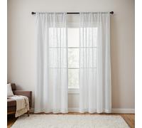 TEMU 2 Piezas de Cortinas Translúcidas con de Lino , Filtrado de Luz Semi-Transparente, Diseño de Bolsillo para Barra, Artesanía , Ideales para Dormitorio, Sala o Puerta de Vidrio de Patio