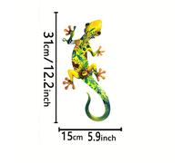 TEMU 2 piezas de Decoración de Pared Gecko Metálico, Lagartija Colorida para Jardín o Interior, Adecuado como Regalo para , Papá y en Salón y