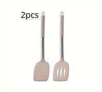 TEMU 2 Piezas de Espátula de Silicona Sólida y Ranurada, Utensilios de Cocina Antiadherentes y Resistentes al para Cocinar, Voltear Pescado, Huevos, Panqueques - Ideal para Utensilios de Cocina
