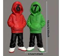 TEMU 2 Piezas de Figuras Decorativas 3D Números 6 y 7, Estilo de Pie con y Verde, Decoración para Hogar, Jardín, Coche e Interior/Exterior, Regalo Ideal de