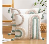 TEMU 2 piezas de fundas de cojines de lujo semicirculares con , fundas de almohadas decorativas texturizadas en neutros 45x45cm 50x30cm para sofá, cama, ventana, decoración de , , verano y Pascua