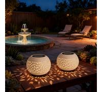 TEMU 2 Piezas de Lámpara Solar de Mesa para Exterior - Luz LED con Energía Solar, Lámpara Decorativa de Metal para Mujeres, , Escritorio, Dormitorio, Patio, Jardín, , Decoración de Jardín