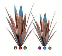 TEMU 2 Piezas de Luces Solares LED Multicolor para Jardín, Decoración de Patio y Hogar con Diseño Metálico