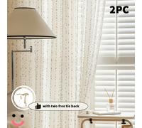 TEMU 2 piezas de Paneles de Cortina de Lino Semi-transparente Vintage para Ventanas de . El envío no varillas y anillos