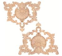 TEMU 2 Piezas de Placas Decorativas de Madera 23x20 cm/9.06x7.87 pulgadas, Sin Pintar, Adecuadas para Puertas, Paredes, Armarios, Tocadores, Camas y Sofás, Decoración DIY para Muebles