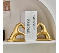 TEMU 2 Piezas de Soporte para Libros de Resistencia, Decoración de Dorado, Escultura Moderno, Decoración para el Hogar, Soporte para Libros, Decoración Bohemia para Escritorio, Dormitorio o Estudio