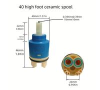 TEMU 2 piezas de válvula desviadora de tres vías, de válvula de pie de calidad, anillo de , Modelos 35# y 40#, Adecuado para cocina, lavabo, grifos de agua fría y caliente, Piezas de reparación