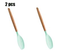 TEMU 2 piezas, Espátulas de silicona, Utensilios de cocina de silicona con de madera, Cucharas de arroz antiadherentes de silicona, Espátulas y cucharas de silicona, Utensilios de cocina para cocinar