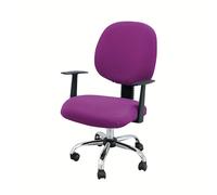 TEMU 2 piezas/juego de fundas elásticas de color sólido para sillas de oficina y comedor, aptas para todas , que de oficina y la decoración del mueble, para que tu oficina se vea como nueva