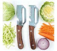 TEMU 2 piezas Nuevos Peladores de Acero Inoxidable y - Peladores de Verduras Multifuncionales con Abrebotellas Incorporado, 2 Estilos, Ayudante de Utensilios de Cocina, Adecuado para Verduras y Frutas