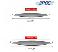TEMU 2 piezas Parrilla Coreana Antiadherente para BBQ 34X28Cm/38X32Cm - Sartén de Hierro Fundido para Uso Doméstico y Exterior