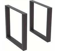 TEMU 2 piezas Patas de mesa de metal 43X40Cm Patas de mesa de metal Negro de mesa de patas de mesa con industrial de mesa de acero Se utiliza para para mesa de comedor Escritorio