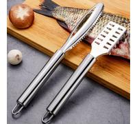 TEMU 2 piezas/set Cepillo Desescamador de Acero Inoxidable, Herramienta para Quitar de Pescado, Fácil de Usar, Utensilio de Cocina