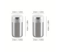 TEMU 2 piezas, Tarros Mini de Acero Inoxidable para Especias, Saleros y Pimenteros Portátiles para Exteriores, Herramienta para Espolvorear con para Pastelería y Panadería
