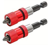 TEMU 2 Portapuntas de destornillador con profundidad de tornillo ajustable, destornillador magnético, para paneles de yeso, mango hexagonal de con 2 puntas de destornillador Phillips S2
