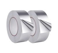 TEMU 2 Rollos de Cinta de Papel de Aluminio (3Cm X 40M Total), Cinta Metálica Resistente a Altas Temperaturas con Fuerte Adhesión, Impermeables y de para HVAC, de Aire Acondicionado y Reparaciones de