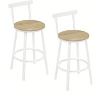 TEMU 2 sillas de comedor, para taburetes de bar, redondas para taburetes de bar, taburetes de cocina con respaldo y reposapiés para bar, de cocina y comedor