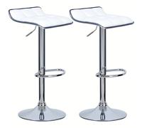 TEMU 2 taburetes de bar de calidad con asiento de cuero sintético acolchado, acero cromado y base antideslizante de goma.