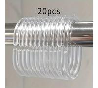TEMU 20 Anillos de Cortina de Ducha Giratorios Transparentes de Calidad - Ganchos Duraderos de C, Adiciones Esenciales para Colgar en el Baño