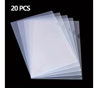 TEMU 20 carpetas de plástico transparente para documentos - Carpetas tipo L, bolsillos seguros para copiar proyectos, para hojas tamaño A4/Letter, color transparente