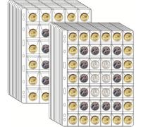 TEMU 20 Hojas de Colección de Monedas con 9 Agujeros para Coleccionistas, Fundas para Archivar Monedas y Sellos